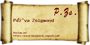 Páva Zsigmond névjegykártya