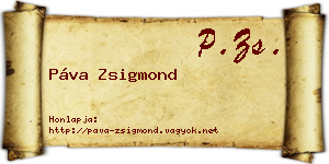 Páva Zsigmond névjegykártya