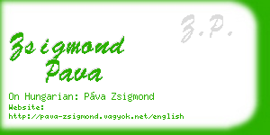 zsigmond pava business card