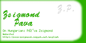zsigmond pava business card